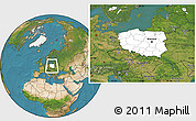 Blank Location Map of Poland, satellite outside