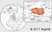 Political Location Map of Poland, blank outside