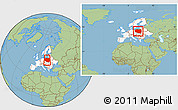 Savanna Style Location Map of Poland, highlighted continent, within the entire continent