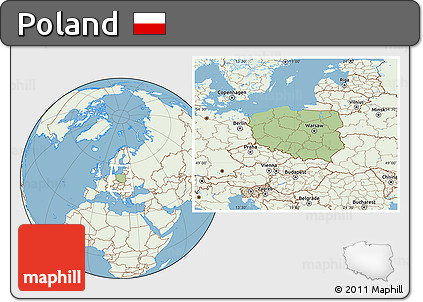 Savanna Style Location Map of Poland, lighten, land only