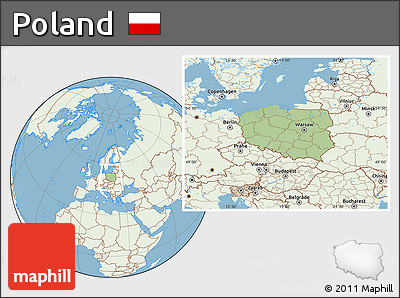 Savanna Style Location Map of Poland, lighten, land only