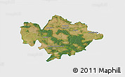Satellite 3D Map of Tomaszow Mazowiecki, single color outside