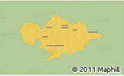 Savanna Style 3D Map of Tomaszow Mazowiecki, single color outside