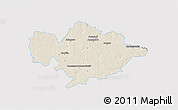 Shaded Relief 3D Map of Tomaszow Mazowiecki, single color outside