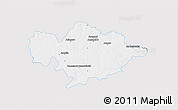 Silver Style 3D Map of Tomaszow Mazowiecki, single color outside
