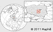 Blank Location Map of Tomaszow Mazowiecki, highlighted country