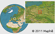 Satellite Location Map of Tomaszow Mazowiecki