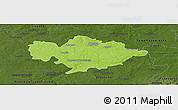 Physical Panoramic Map of Tomaszow Mazowiecki, darken
