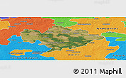 Satellite Panoramic Map of Tomaszow Mazowiecki, political outside