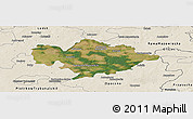 Satellite Panoramic Map of Tomaszow Mazowiecki, shaded relief outside
