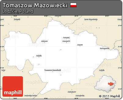 Classic Style Simple Map of Tomaszow Mazowiecki