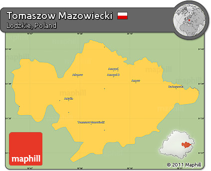 Savanna Style Simple Map of Tomaszow Mazowiecki, single color outside