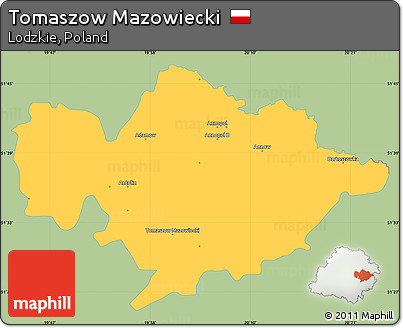 Savanna Style Simple Map of Tomaszow Mazowiecki, single color outside