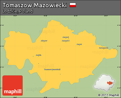 Savanna Style Simple Map of Tomaszow Mazowiecki, single color outside