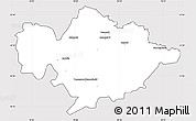 Silver Style Simple Map of Tomaszow Mazowiecki, cropped outside