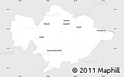 Silver Style Simple Map of Tomaszow Mazowiecki, single color outside