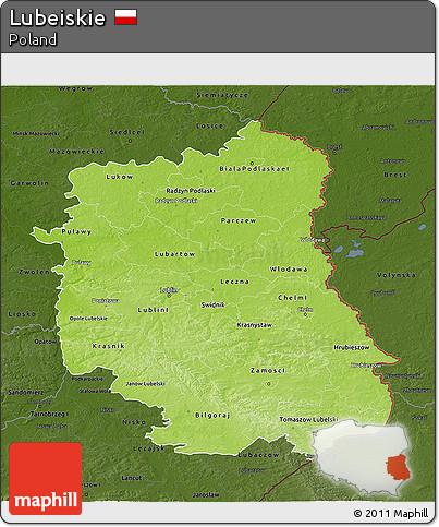 Physical 3D Map of Lubeiskie, darken