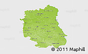 Physical 3D Map of Lubeiskie, single color outside