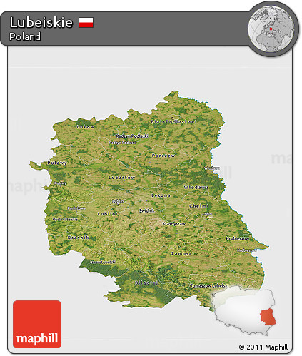 Satellite 3D Map of Lubeiskie, single color outside