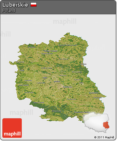 Satellite 3D Map of Lubeiskie, single color outside
