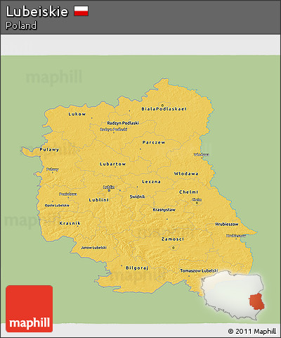 Savanna Style 3D Map of Lubeiskie, single color outside