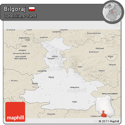Classic Style 3D Map of Bilgoraj