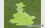 Physical 3D Map of Bilgoraj, darken