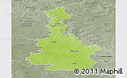 Physical 3D Map of Bilgoraj, semi-desaturated