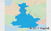 Political 3D Map of Bilgoraj, lighten