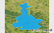 Political 3D Map of Bilgoraj, satellite outside