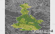Satellite 3D Map of Bilgoraj, desaturated