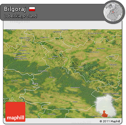 Satellite 3D Map of Bilgoraj