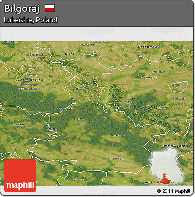 Satellite 3D Map of Bilgoraj
