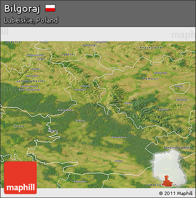 Satellite 3D Map of Bilgoraj