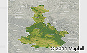 Satellite 3D Map of Bilgoraj, lighten, semi-desaturated