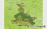 Satellite 3D Map of Bilgoraj, physical outside