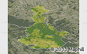 Satellite 3D Map of Bilgoraj, semi-desaturated