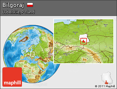 Physical Location Map of Bilgoraj, highlighted parent region
