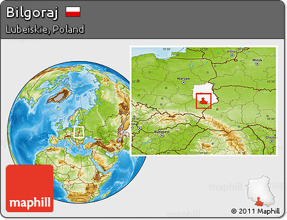 Physical Location Map of Bilgoraj, highlighted parent region