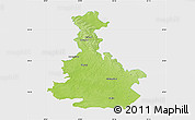 Physical Map of Bilgoraj, single color outside