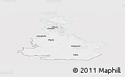 Silver Style Panoramic Map of Bilgoraj, single color outside