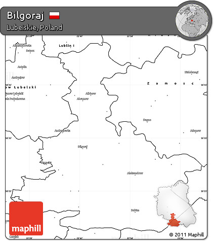 Blank Simple Map of Bilgoraj