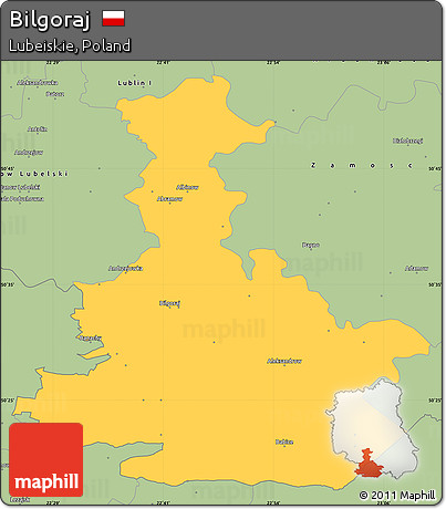 Savanna Style Simple Map of Bilgoraj