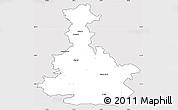 Silver Style Simple Map of Bilgoraj, cropped outside