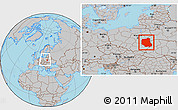Gray Location Map of Lubeiskie, within the entire country