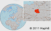 Gray Location Map of Lubeiskie, hill shading