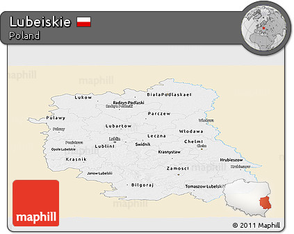 Classic Style Panoramic Map of Lubeiskie, single color outside