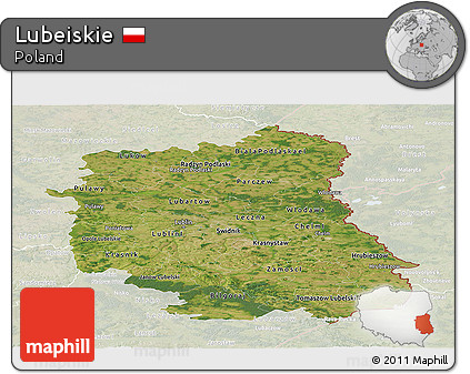 Satellite Panoramic Map of Lubeiskie, lighten