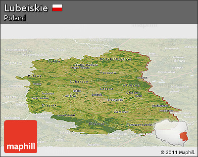 Satellite Panoramic Map of Lubeiskie, lighten
