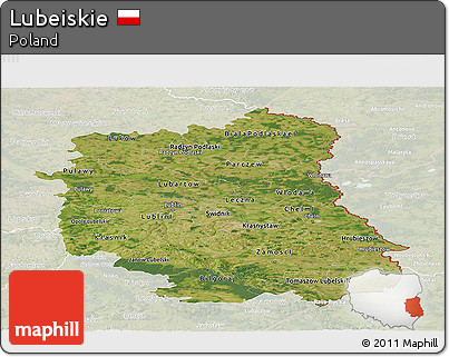 Satellite Panoramic Map of Lubeiskie, lighten